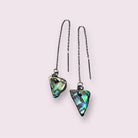 Lightweight thread earrings featuring NZ Paua shell